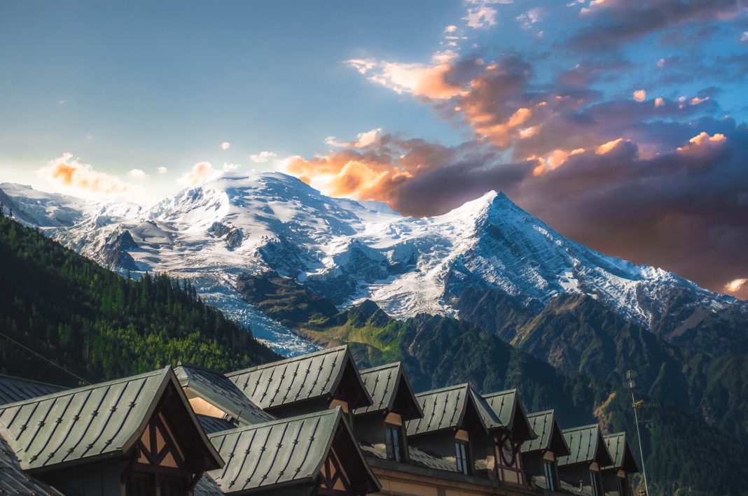 Airolo swiss alps glacier mountain in Switzerland