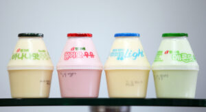 Assorted-flavor yogurt milk drinks.