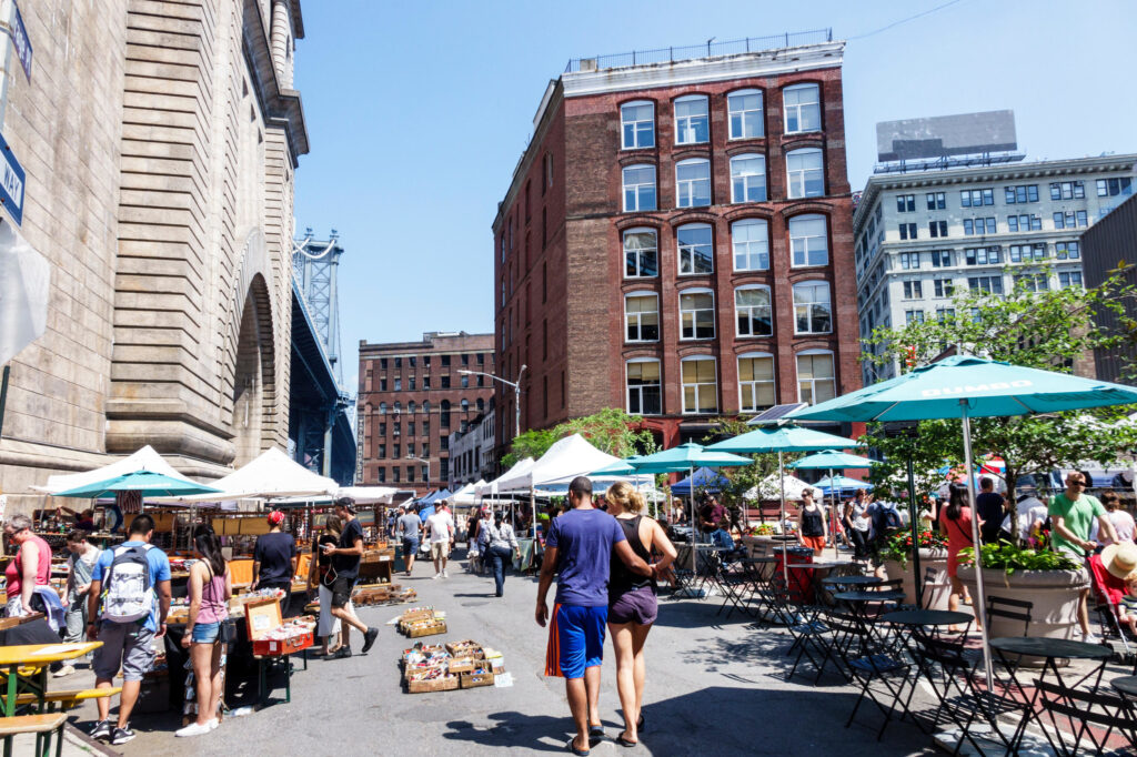 Vendors selling assorted products at Brooklyn Flea.