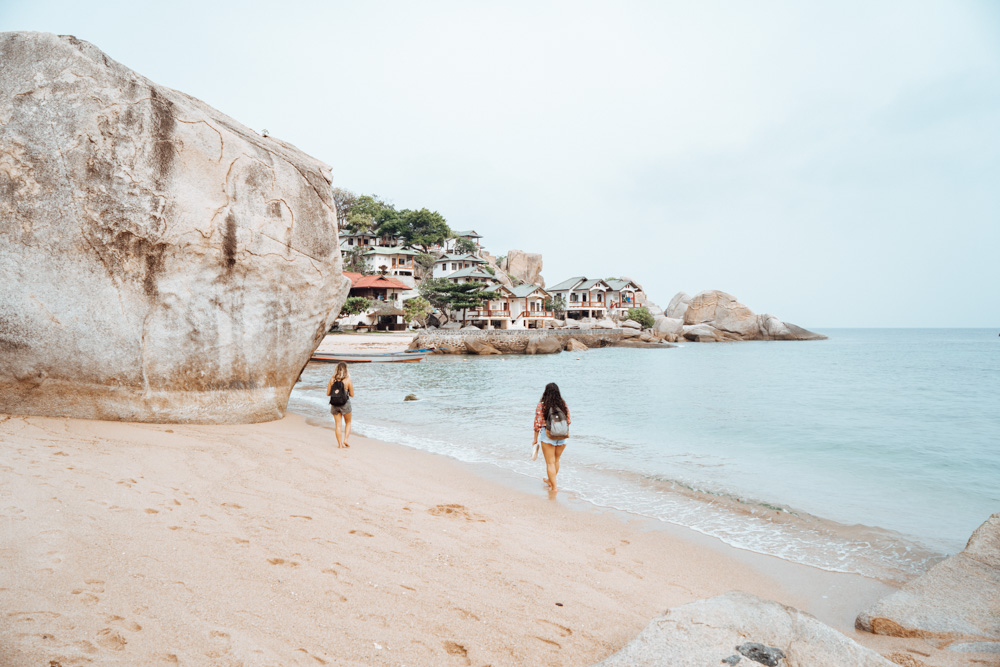 Two Girls walking on the seaside