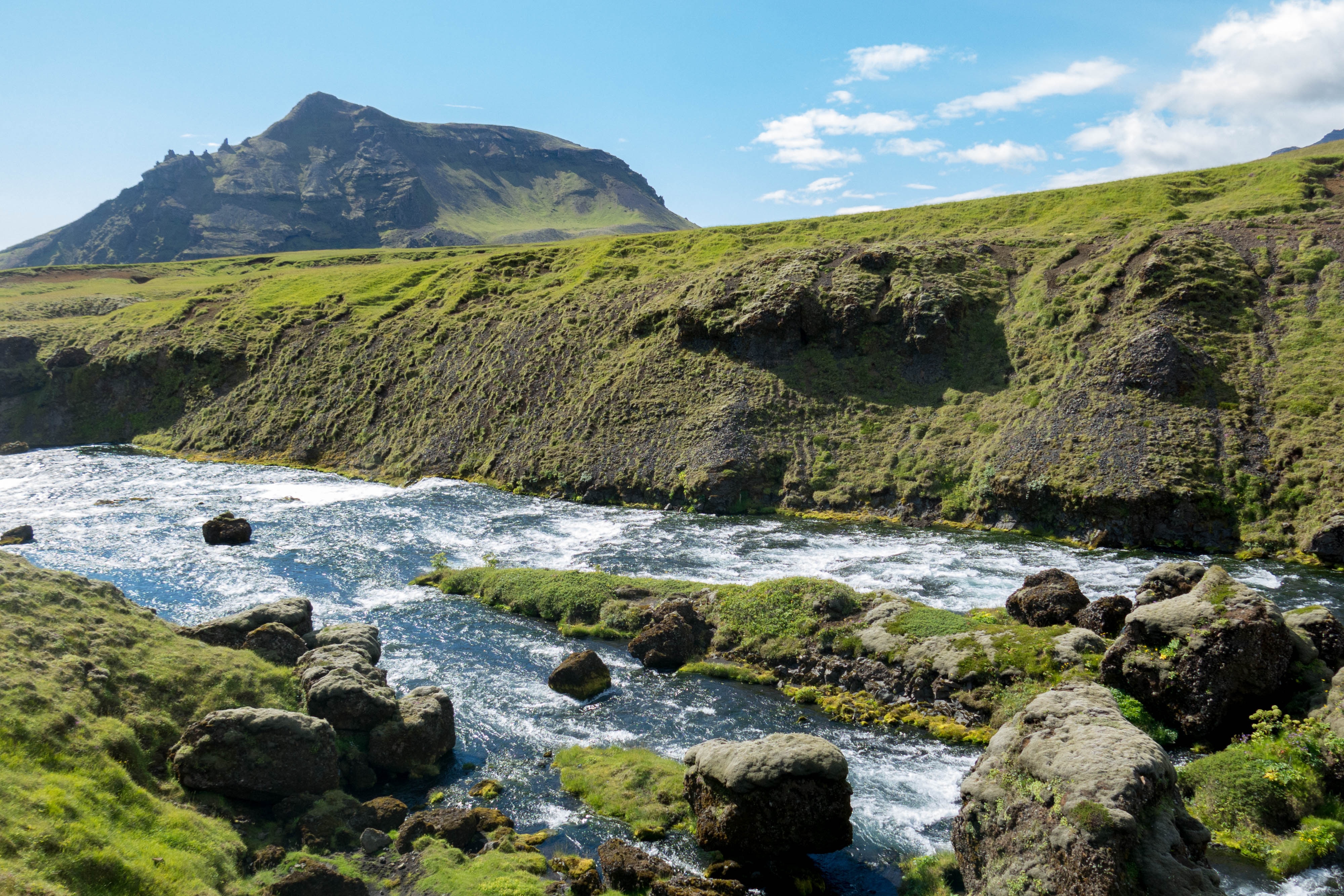 Laugavegur Trail in Iceland during summer 