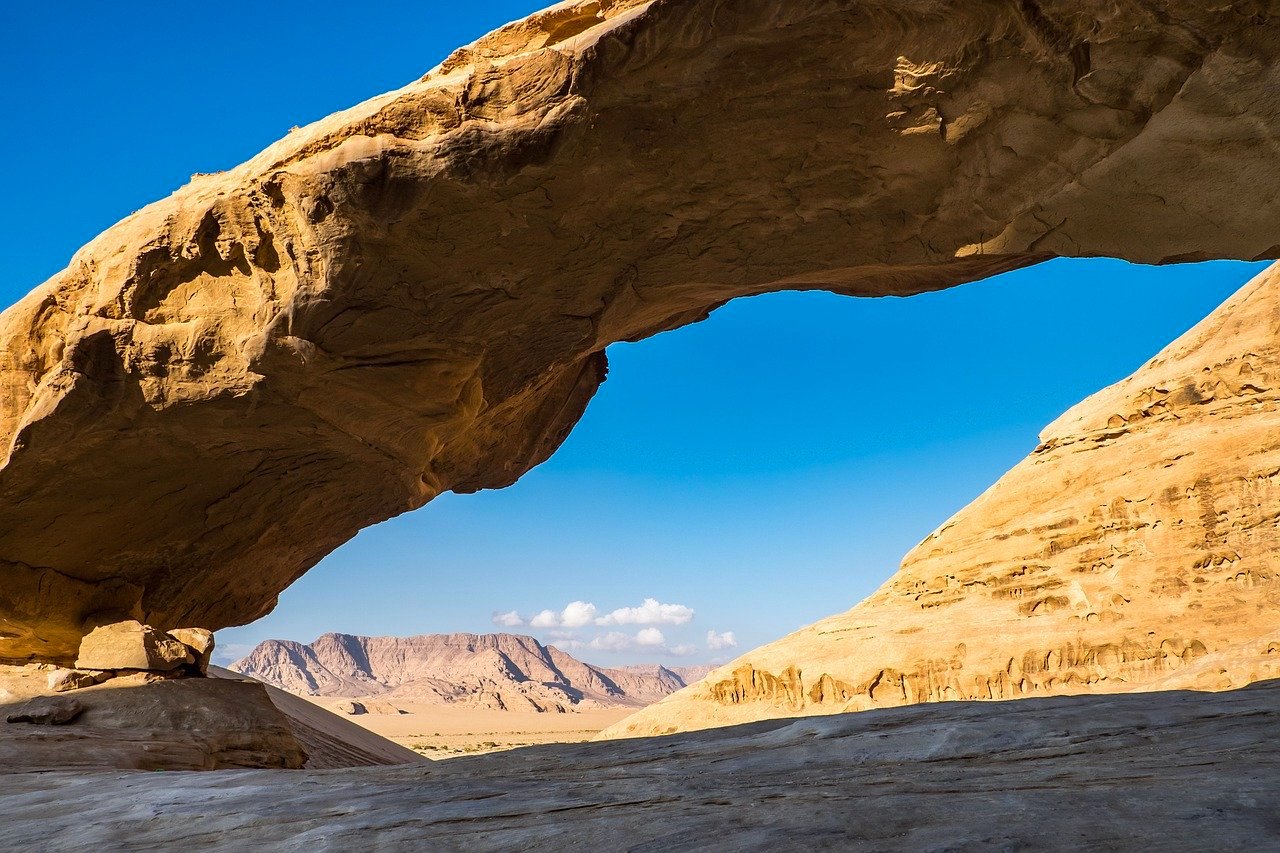 Burdah Rock aka the tallest rock bridge in Wadi Rum