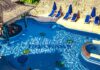 Pool of the Hedonism II Negril Jamaica on a sunny day