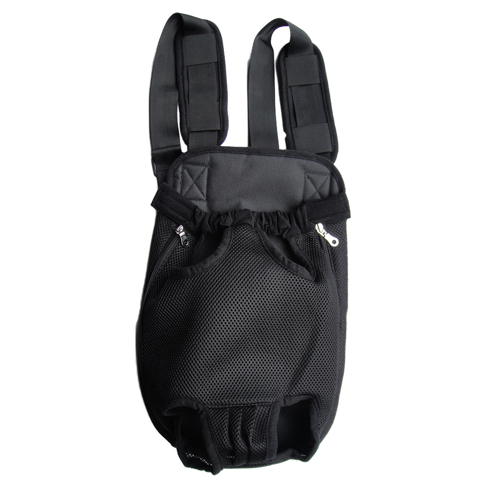 A black dog carrier backpack.