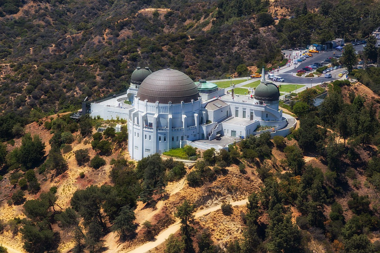 Aerial view of Griffith Observatory in Los Angeles