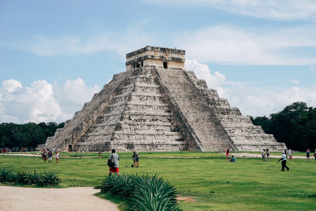 Kukulkan's Pyramid, a square-based, step-pyramid in Chichen Itza.