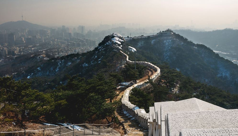 Part of Seoul City Wall in Inwangsan Mountain.