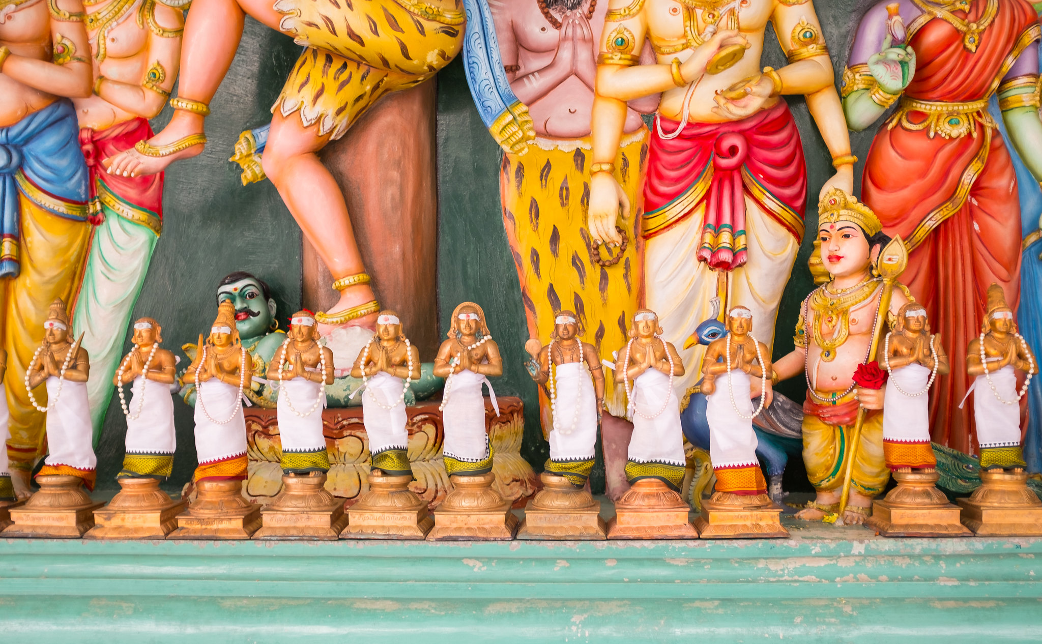 Statues at the Sri Mahamariamman Temple in Kuala Lumpur