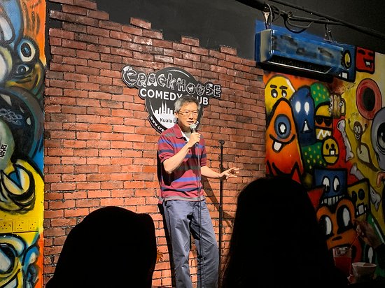 A comedian sharing a story at Comedy Club Kuala Lumpur