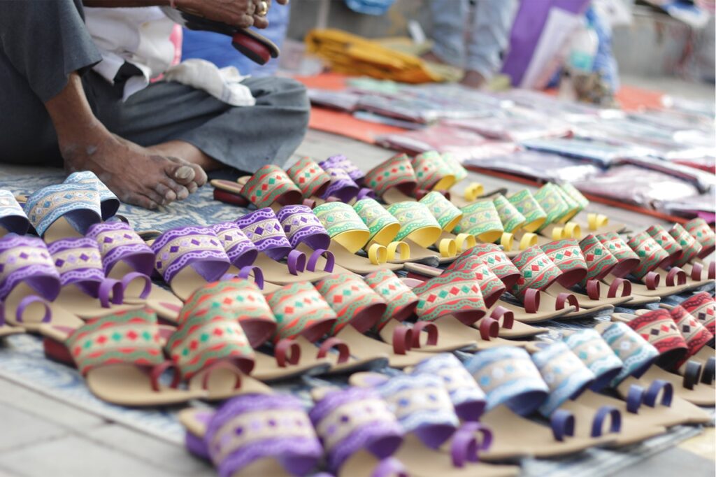 Flip flops sold in the street