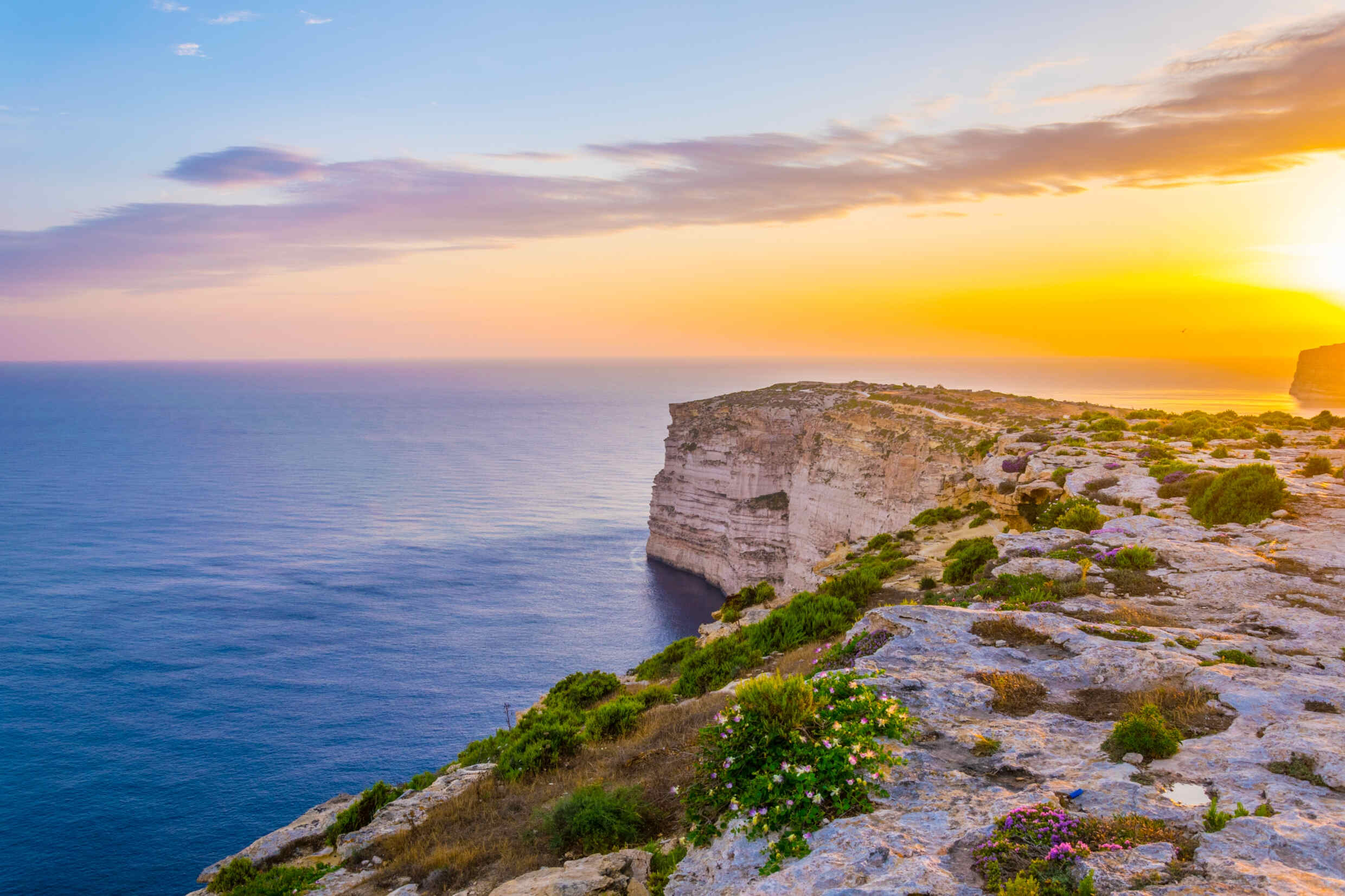 Ta’ Ċenċ Cliffs Sunset Viewpoint In Gozo, Malta