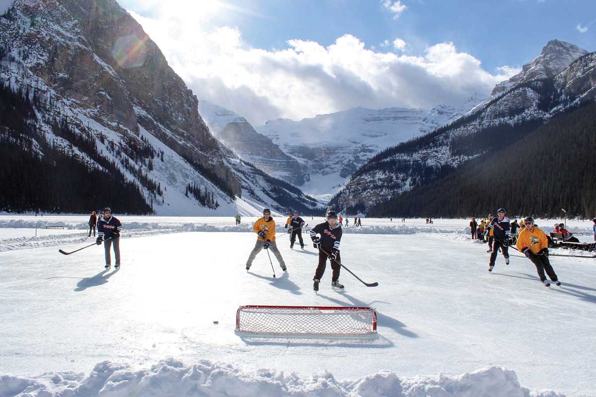 A Good Old Hockey Game: Skating On Lake Louise, The Most Beautiful Rink In The World