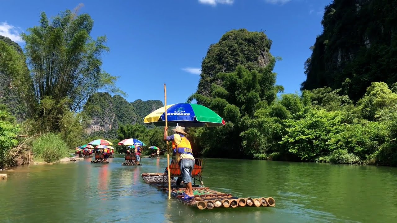 Bamboo Rafting Down The Li River 